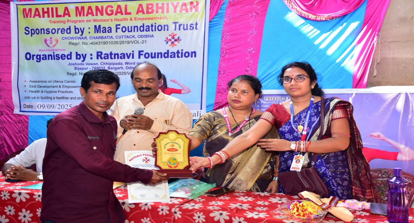 Mr. Hemanta Gokhura receiving Sincere Worker Award